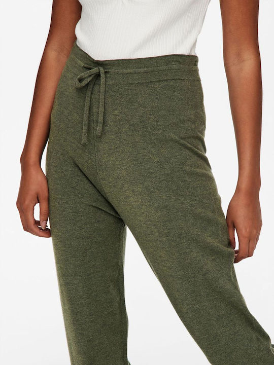 Dama Tesatura Pantaloni cu Croială Normală Olive