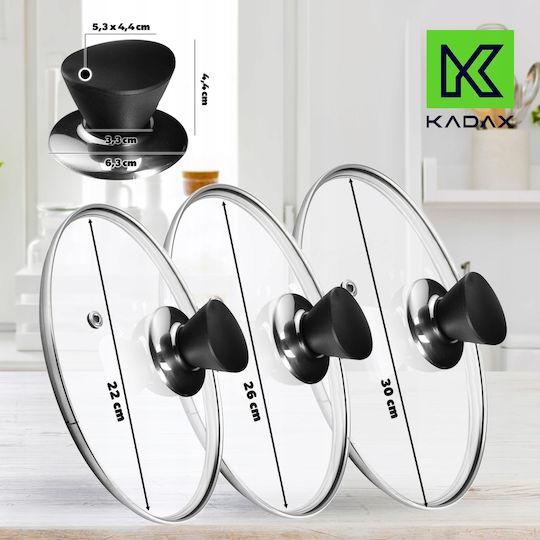 Kadax Kochgeschirrdeckel Für Topf Glas 30cm 3 Stück 31569