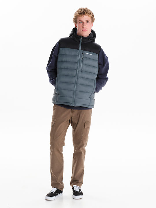 Ärmellos Winter Jacke Puffer Wasserdicht und Winddicht Dusty Pine/black, Khaki