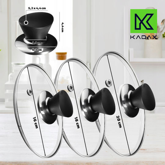 Kadax Kadax Glas-Kochgeschirrdeckel Für Topf 20cm 3 Stück 31555