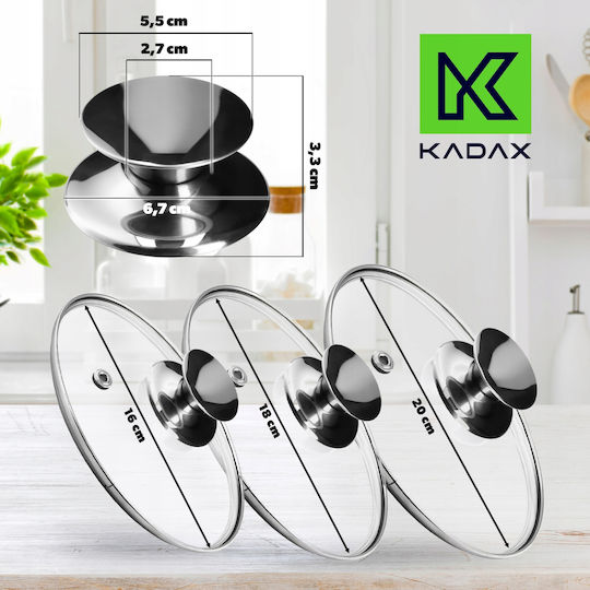 Kadax Capac Pentru Oală Din Sticlă 20cm 3 Bucăți 31554