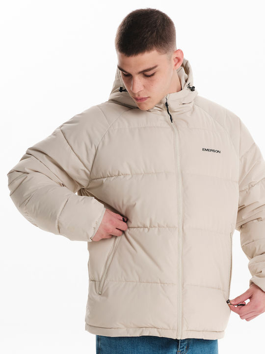 Winter Jacket Puffer Waterproof and Windproof Ecru