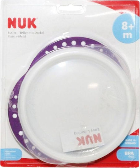 Nuk Baby Food Plate Easy Learning made of Plastic Purple White-Purple