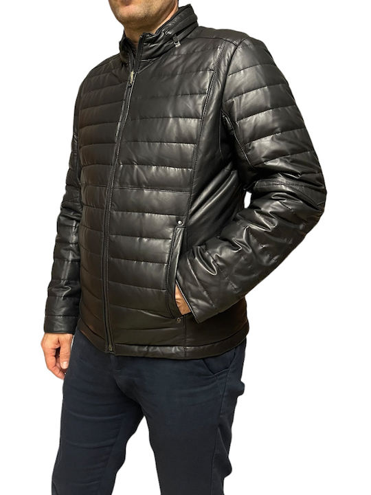 MARKOS LEATHER Herren Jacke Leder Schwarz