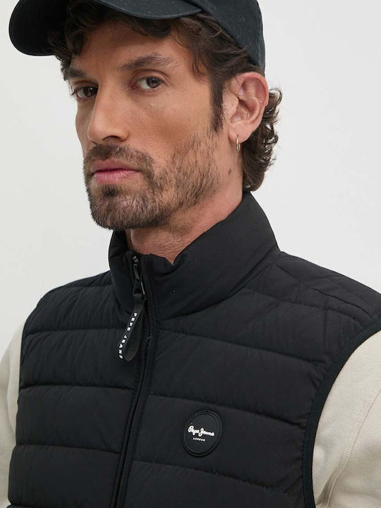 Ärmellos Jacke Puffer Schwarz