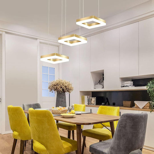Powertech Hanging Ceiling Light Gold LED with Natural White Light 70x120x120cm
