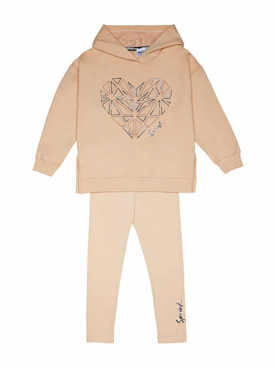 Sprint Kids Sweatpants Set Beige