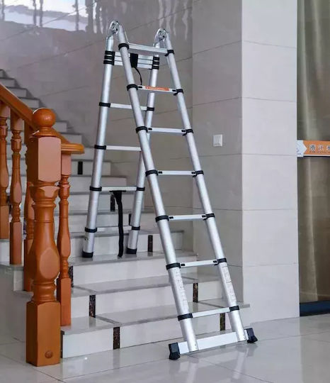 Kevard Telescopic Ladder Aluminum of Steps with Maximum Height 6.2m Folding
