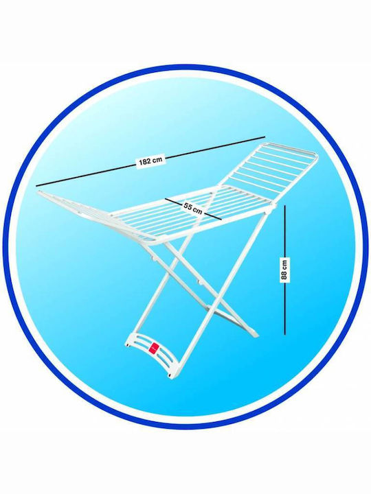 Vileda Solar Plastic Folding Floor Clothes Drying Rack 182x55cm