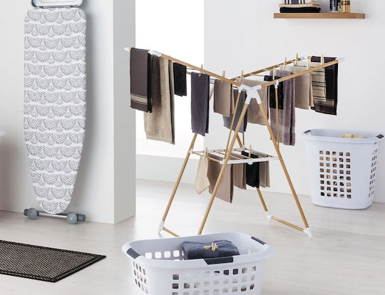 5Five Folding Floor Plastic Clothes Drying Rack with Hanging Length 13m