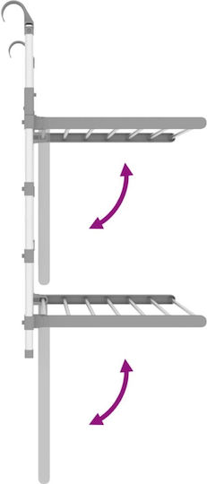 vidaXL Folding Hanging Clothes Drying Rack Made of Aluminum with Hanging Length 7m