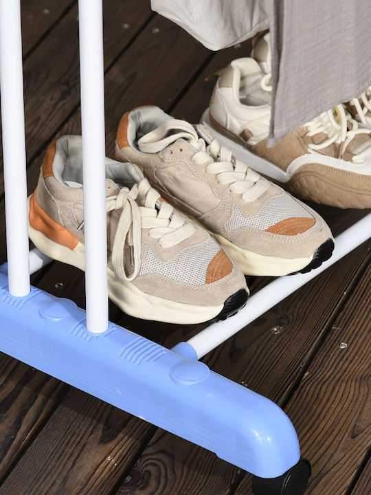 HomCom Stainless Steel Folding Floor Clothes Drying Rack with Hanging Length 6.48m