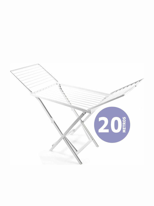 Quid Folding Floor Clothes Drying Rack made of Plastic with Hanging Length 20m White