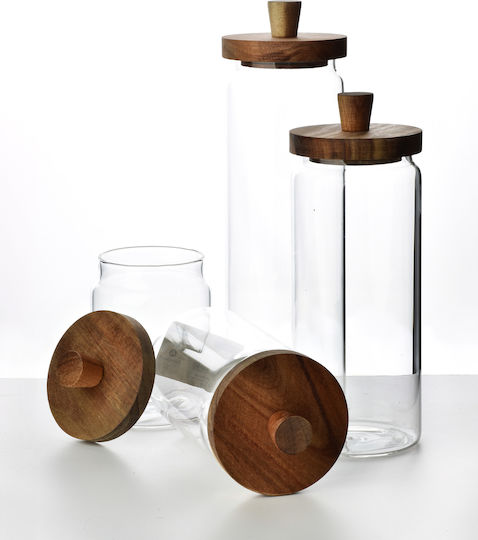Mondex Glas Lebensmittelglas für Nudeln Kaffee mit Deckel Braun 1000ml
