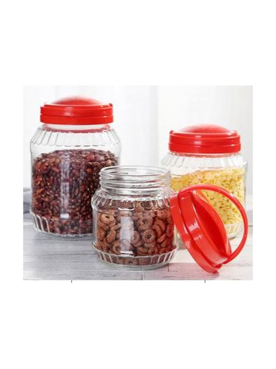 Mondex Set 6 Stück Allgemeine Verwendung Lebensmittelgläser mit Deckel Glas Transparent 2000ml 6 Stück