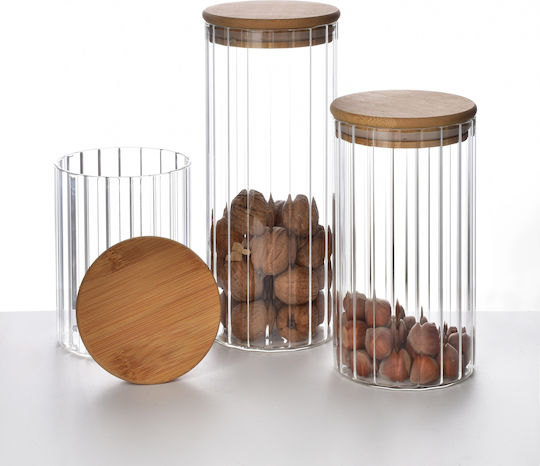 Mondex General Use Glass Jar with Lid Transparent 1100ml 1 Piece
