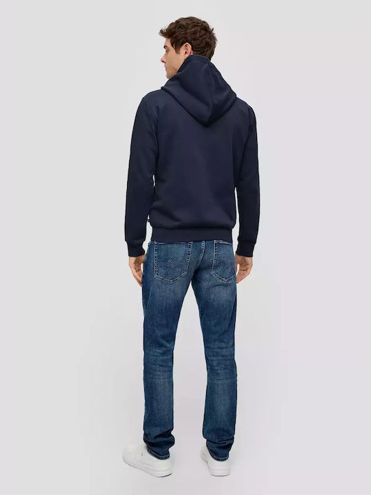 S.Oliver Herren Sweatshirt Jacke mit Kapuze Deep Blue