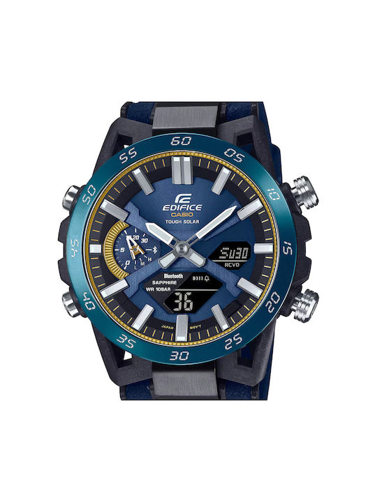 Casio Edifice 50th Anniversary Digital Uhr Batterie mit Blau Kautschukarmband