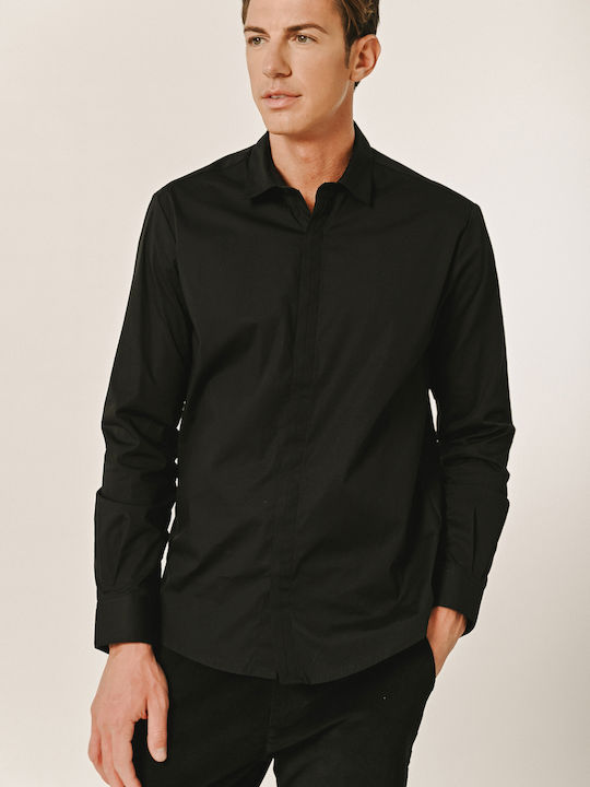 Edward Jeans Men's Shirt Long Sleeve Black