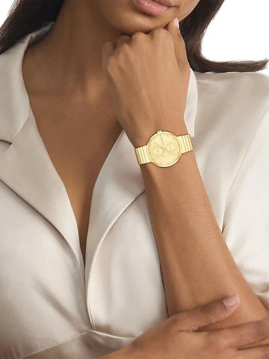 Calvin Klein Create Γυναικείο Ρολόι 36mm Μπαταρίας με Χρυσό Μεταλλικό Μπρασελέ