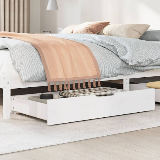 vidaXL Bed Drawer made of Wood White 90x55x16cm 2pcs