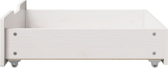 vidaXL Sertar de pat din Lemn Alb 75x55x16cm 2buc