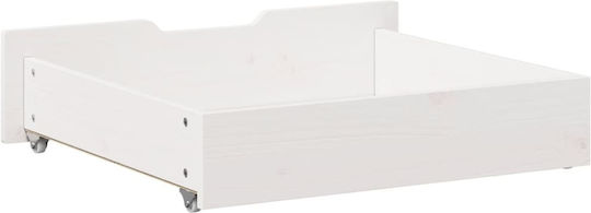 vidaXL Sertar de pat din Lemn Alb 75x55x16cm 2buc
