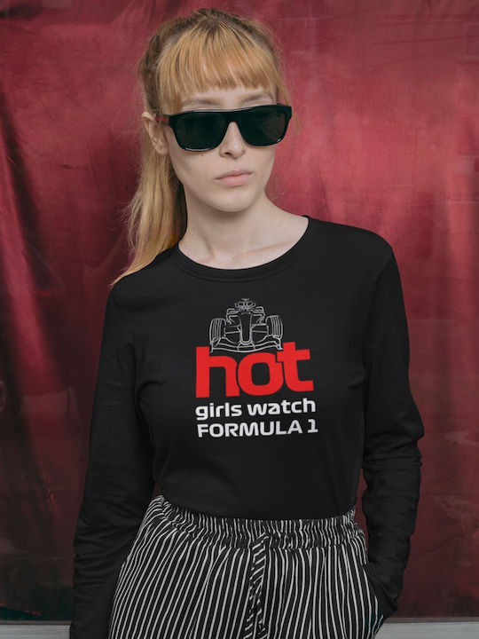 Hot Girls Watch F1 W Long Sleeve T-shirt Black