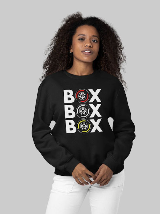 "box Box Box" W Sweatshirt White