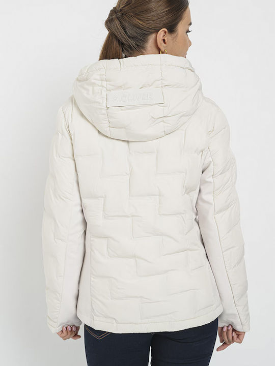 S.Oliver Women's Short Lifestyle Jacket for Winter Beige