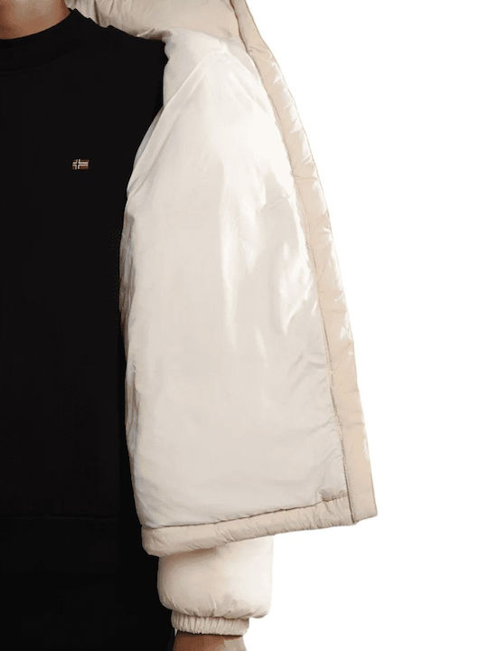 A-box Women's Short Lifestyle Jacket for Winter Beige