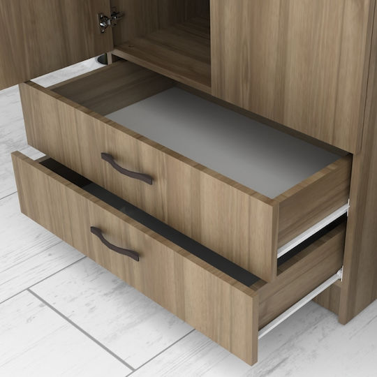 Double Door Wardrobe Ricardo Walnut 80x51.8x181cm