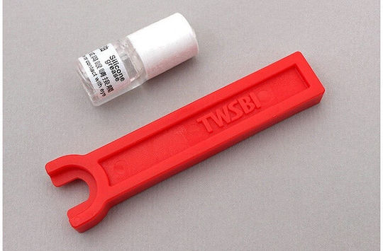 Twsbi Piston Filling Calligraphy Broad Transparent Fountain Pen With Red Ink