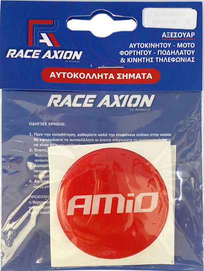 AMiO Autoemblem Aufkleber mit Emaille Überzug 7.2 x 7.2cm für Autoreifen in Weiß Farbe 4Stück