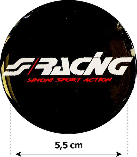 Simoni Racing Car Signal Stickers with Enamel Coating 5.5 x 5.5cm for Car Wheels in White Color 4pcs