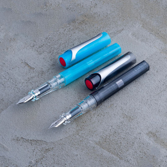 Twsbi Swype Füllfederhalter Kalligraphie Breite Blau aus Kunststoff mit Blauer Tintenfarbe