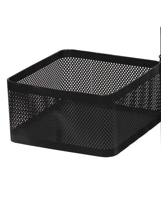Keskor Metal Kitchen Trolley 4 Tiers Black 27x27x78cm