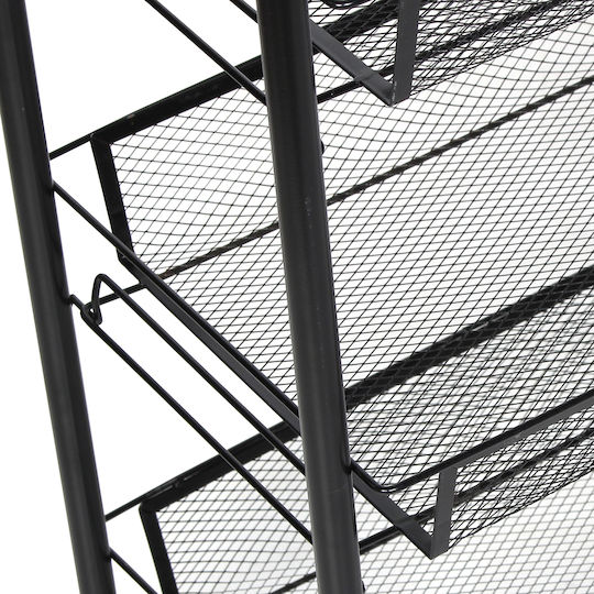 Keskor Kitchen Trolley Metallic 4 Tiers Black 44x25.5x83cm