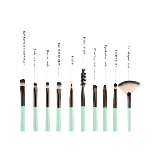 18 Makeup Brushes Fan Brush Maange Purple Bronze