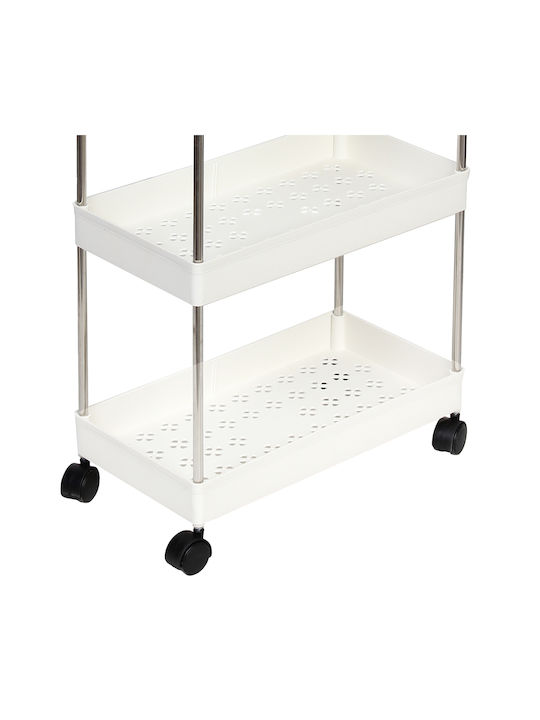 Keskor Metal Kitchen Trolley 4 Tiers White 40x22x88cm