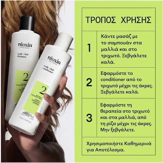 Nioxin Promo Scalp & Hair System 2 Păr Natural Subțiere Progresivă Șampon 150ml & Balsam 150ml & Ser Tratament 40ml