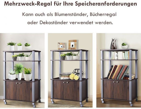 Costway Küchengestell Aus Kunststoff 4 Ebenen Braune 60x40x98cm