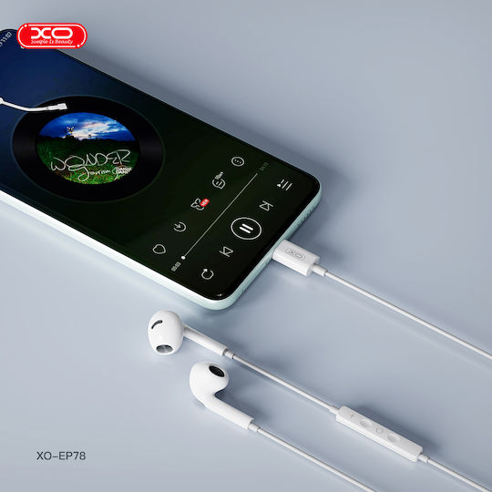 XO EP78 Earbuds Handsfree Headphones with Connector USB-C White