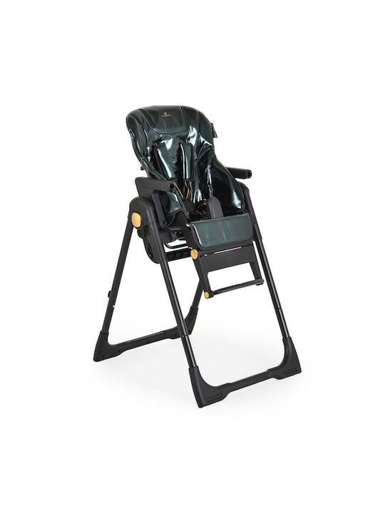 Cangaroo Foldable Highchair 2 in 1 with Plastic Frame & Leatherette Seat Green