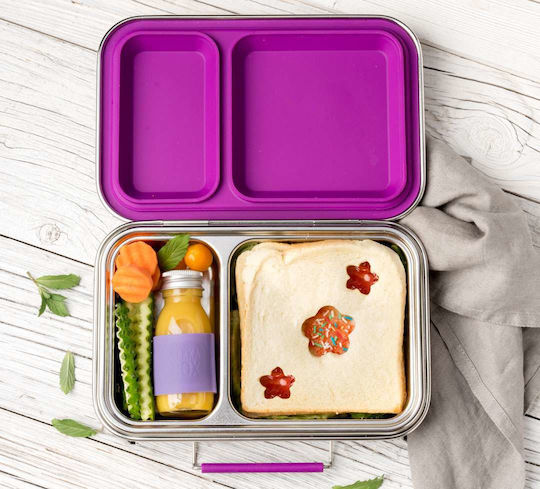 Lekkabox Lekkabox Inox Mittagsbox Mit Fächern Lila