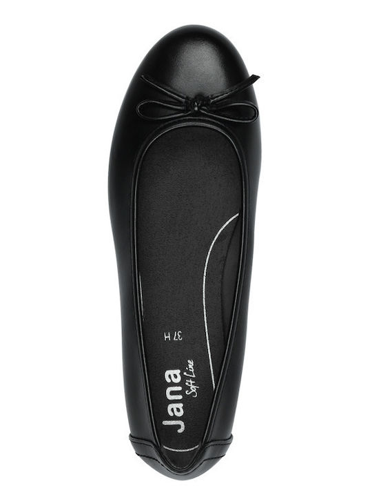 Synthetic Leather Ballerinas Black