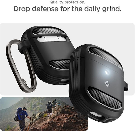 Spigen Rugged Armor Θήκη Σιλικόνης σε Μαύρο χρώμα για Google Pixel Buds Pro