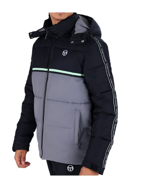 Sergio Tacchini Herren Winter Jacke Puffer Schwarz