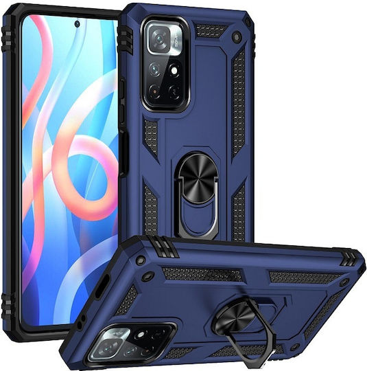 Xiaomi Redmi Note 11 Pro 5G Hybrid Shockproof Armor Case 360 Degree Metal Rotating Ring Car Mount Holder Dark Blue OEM