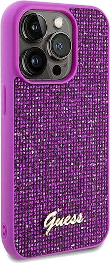 Guess Disco Metal Script Umschlag Rückseite Kunststoff Fuchsie (iPhone 14 Pro Max)